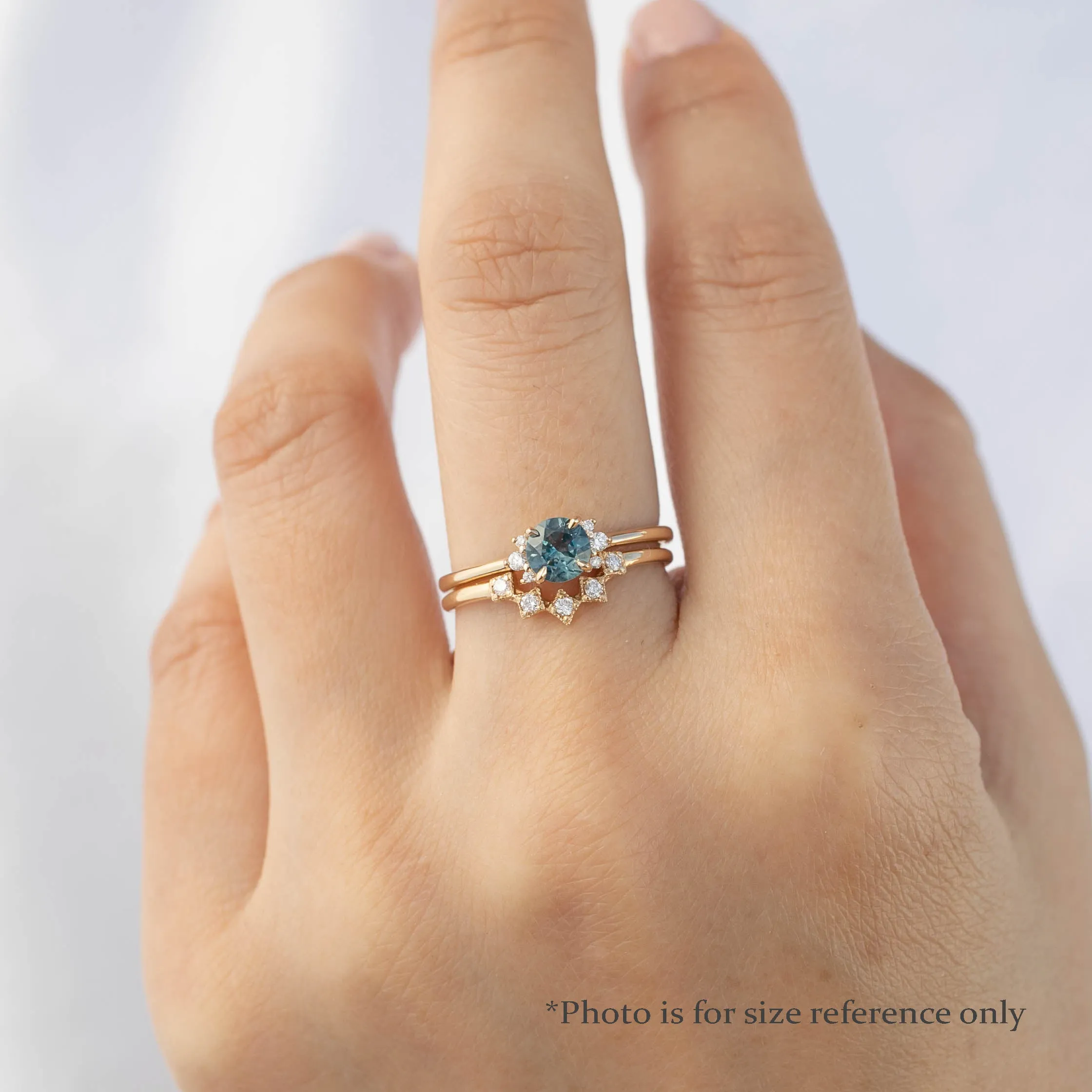 Lena Ring 0.60ct Teal Blue Montana Sapphire, 14k Yellow Gold