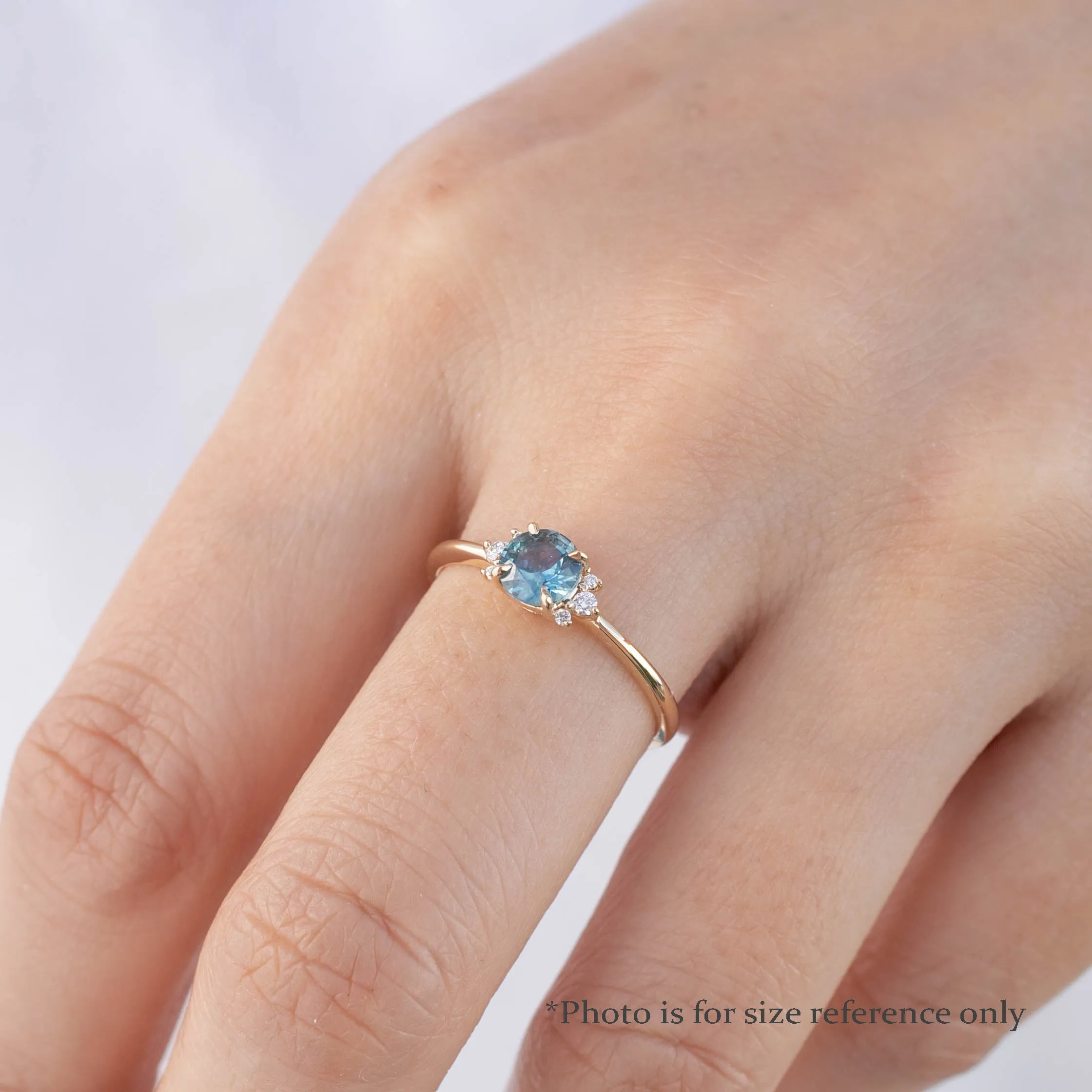 Lena Ring 0.60ct Teal Blue Montana Sapphire, 14k Yellow Gold