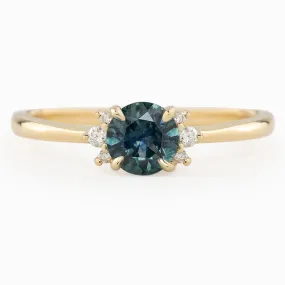 Lena Ring 0.60ct Teal Blue Montana Sapphire, 14k Yellow Gold