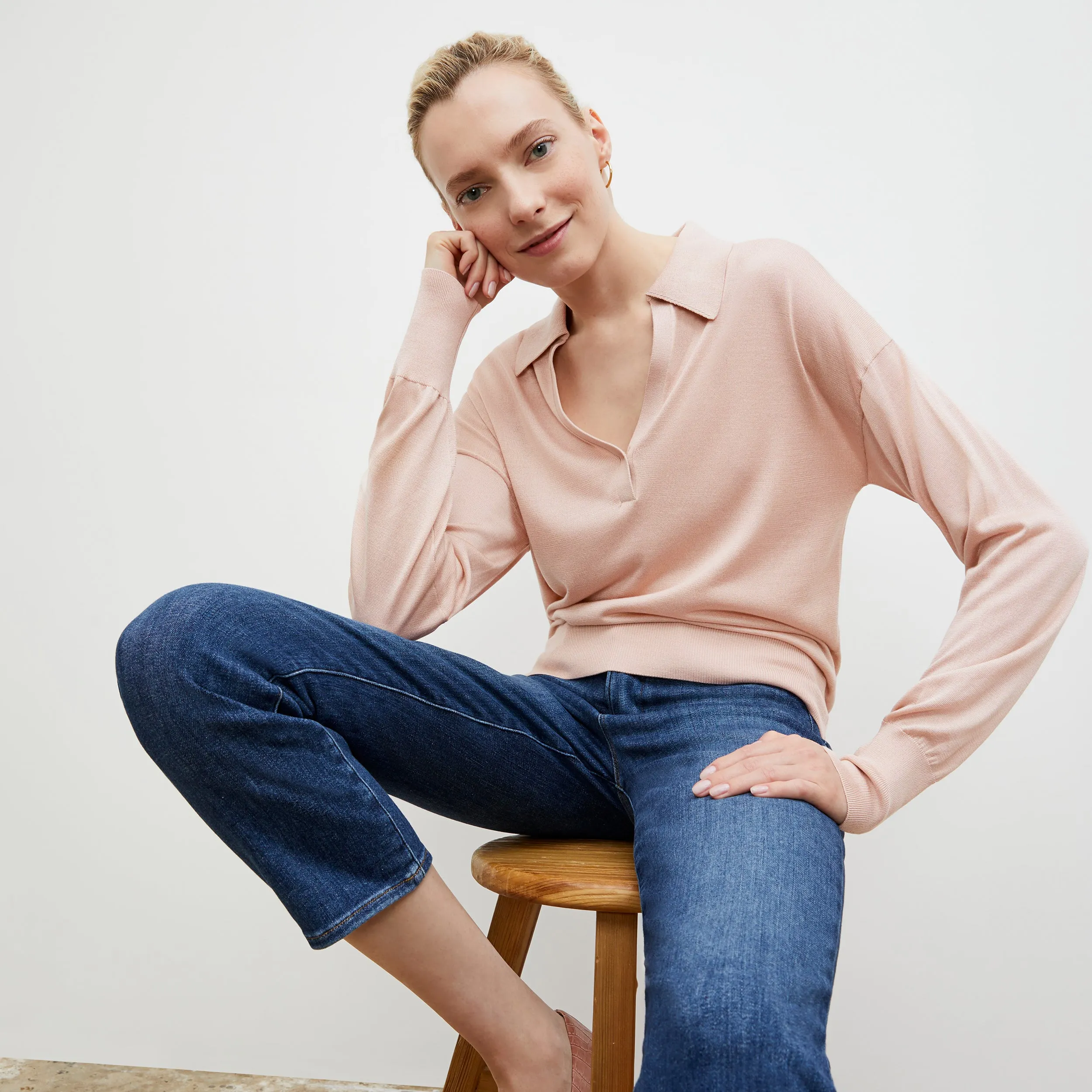 Leo Pullover - Silk Jersey :: Pink Salt