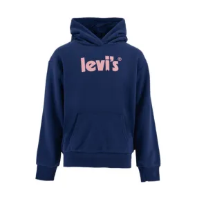 Levi's Girl's sweatshirt with hood and front logo print 3EF958 4EF958 BA5 blue