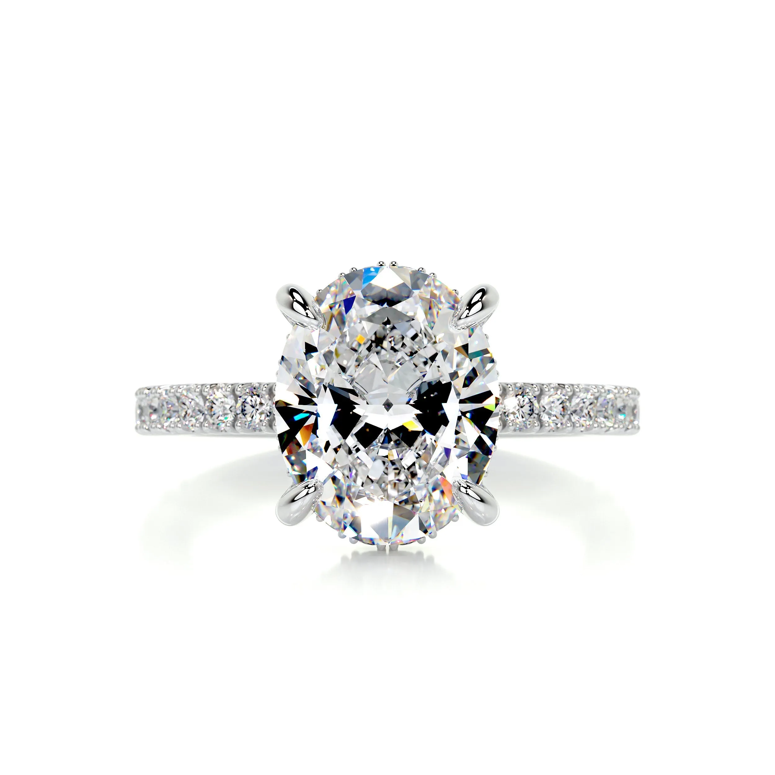 Lucy Moissanite & Diamonds Ring -18K White Gold (RTS)