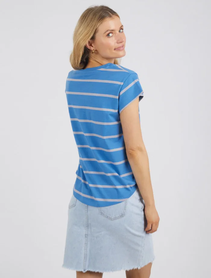 Manly Stripe Tee (Blue/White Stripe)