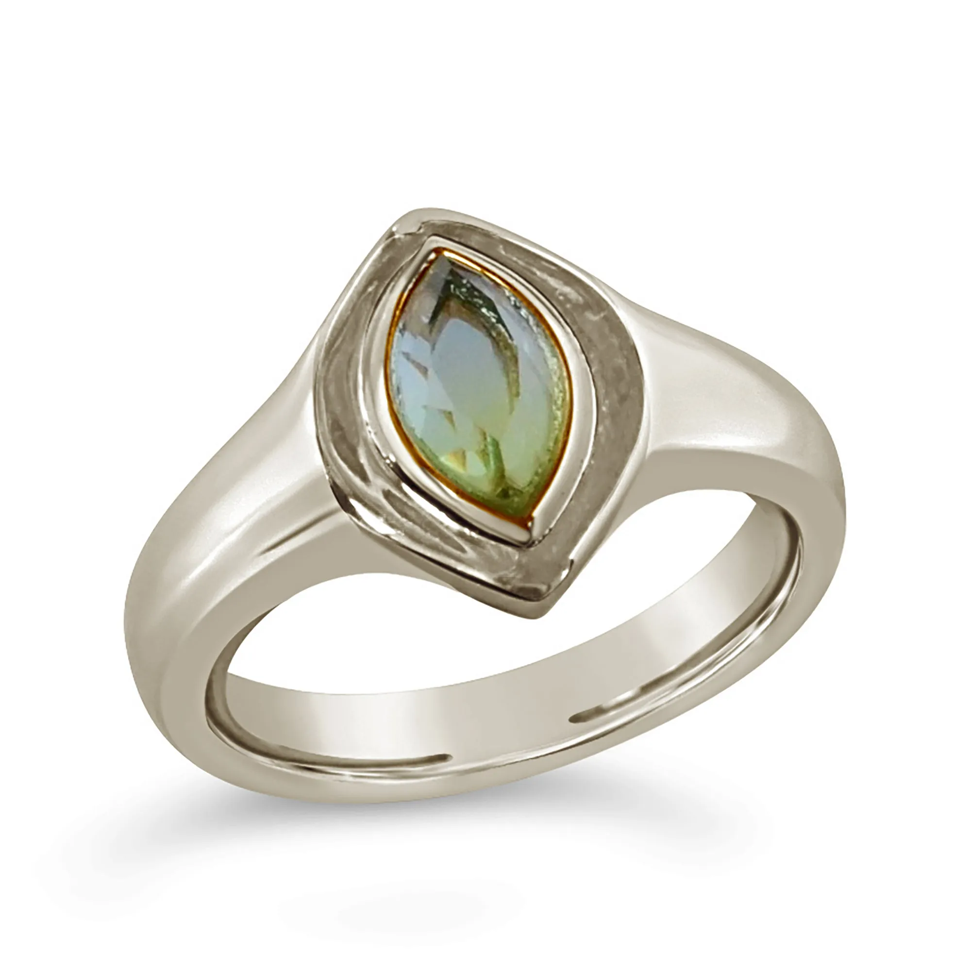 Marquise Signet Ring - Ocean Quartz