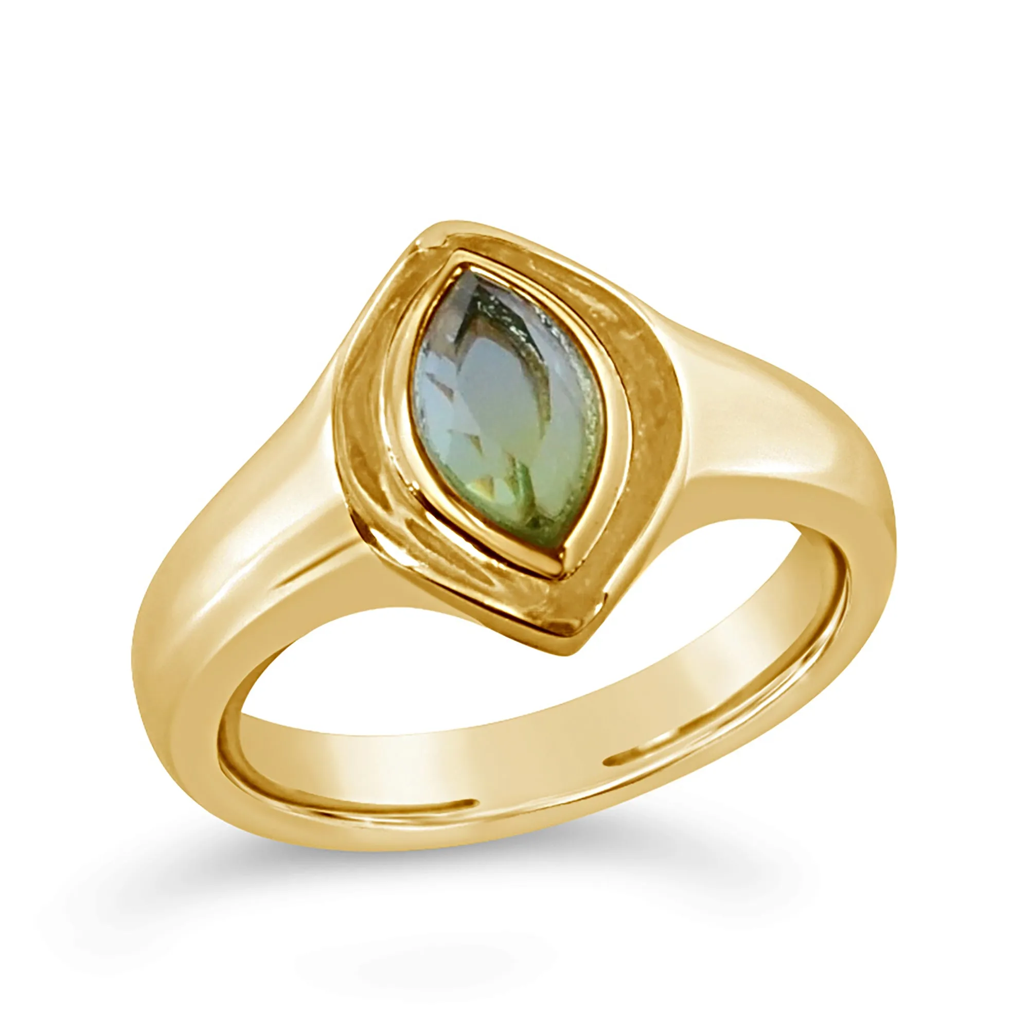 Marquise Signet Ring - Ocean Quartz