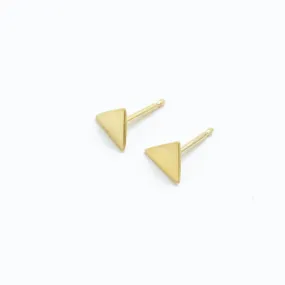 Matte Gold Vermeil Triangle Studs