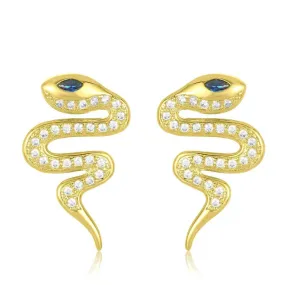 MELINDA MARIA | Snake Pave Stud Earrings