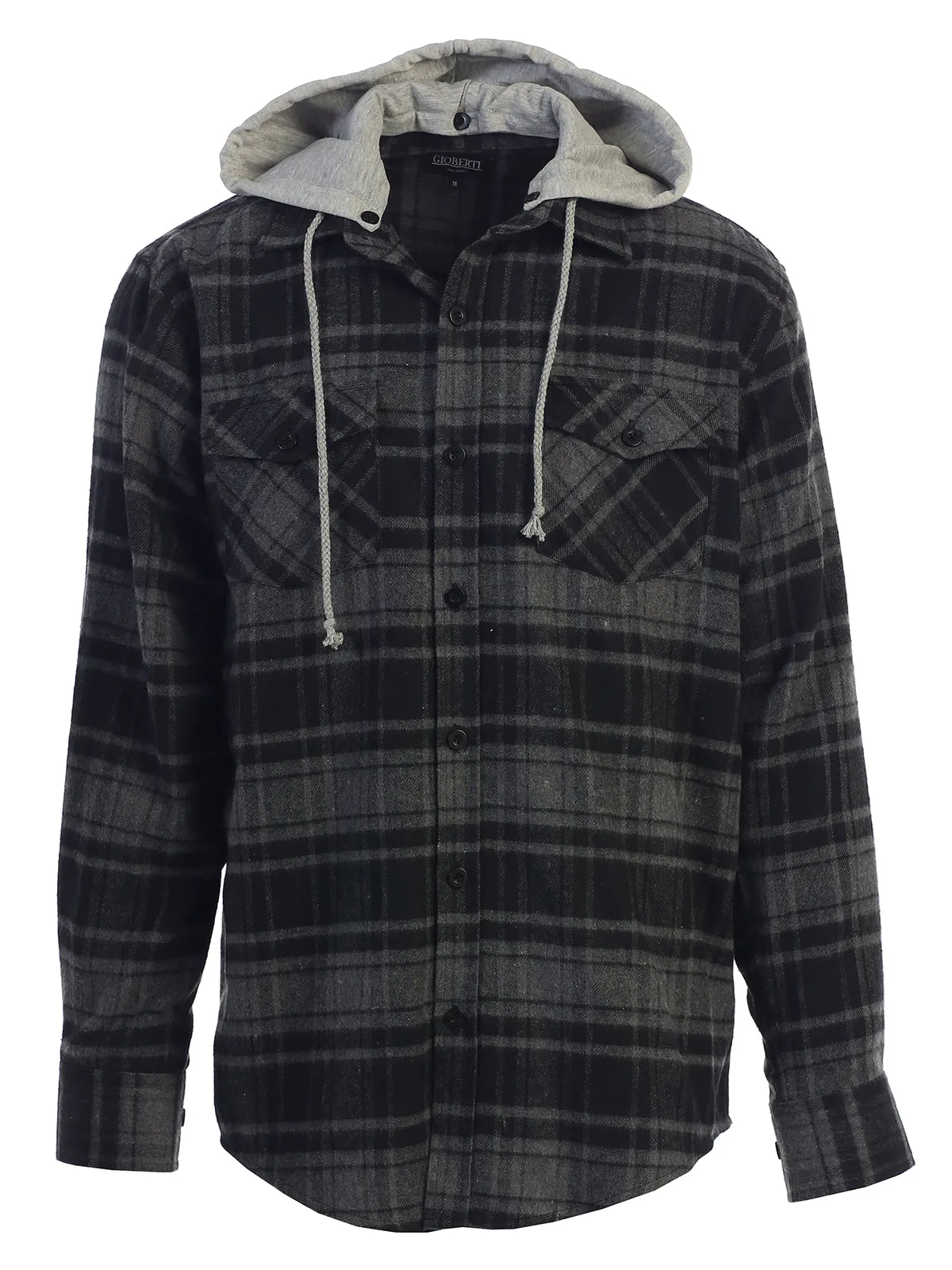 Men's Removable Hoodie Flannel Shirt, Size S