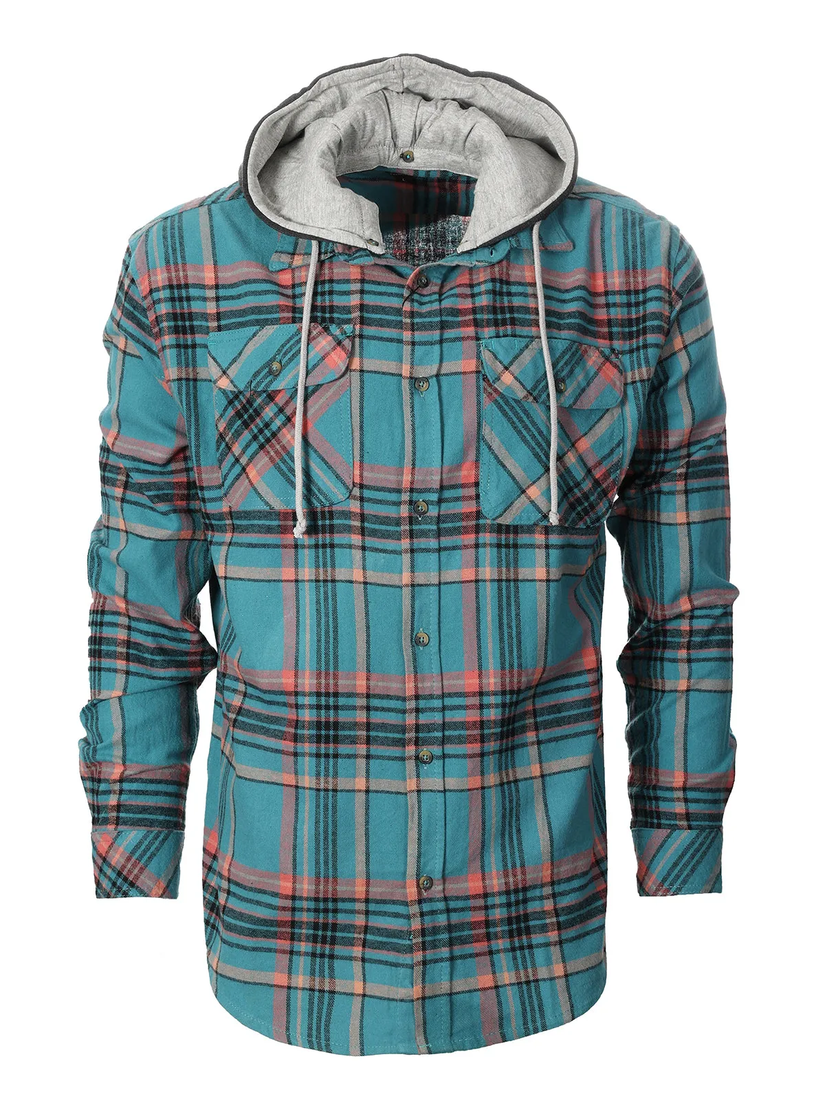 Men's Removable Hoodie Flannel Shirt, Size S