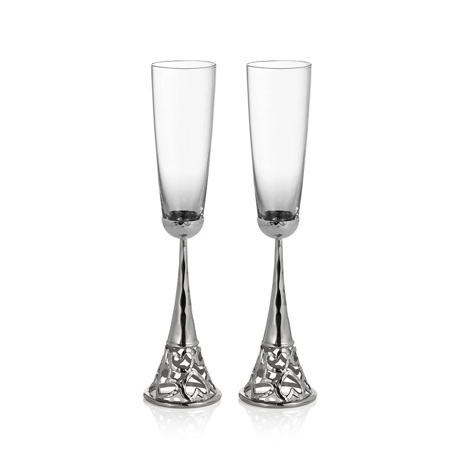 Michael Aram Set of Heart Toasting Flutes