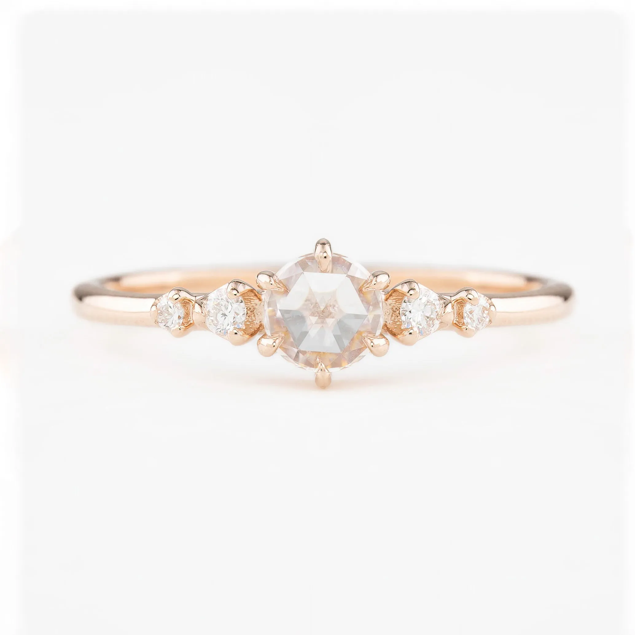 Mila Ring Round Rose Cut Diamond, 14K Gold