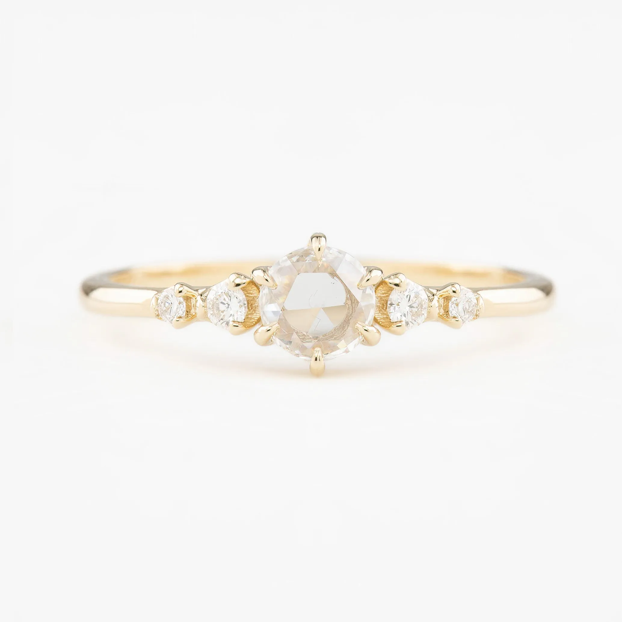 Mila Ring Round Rose Cut Diamond, 14K Gold