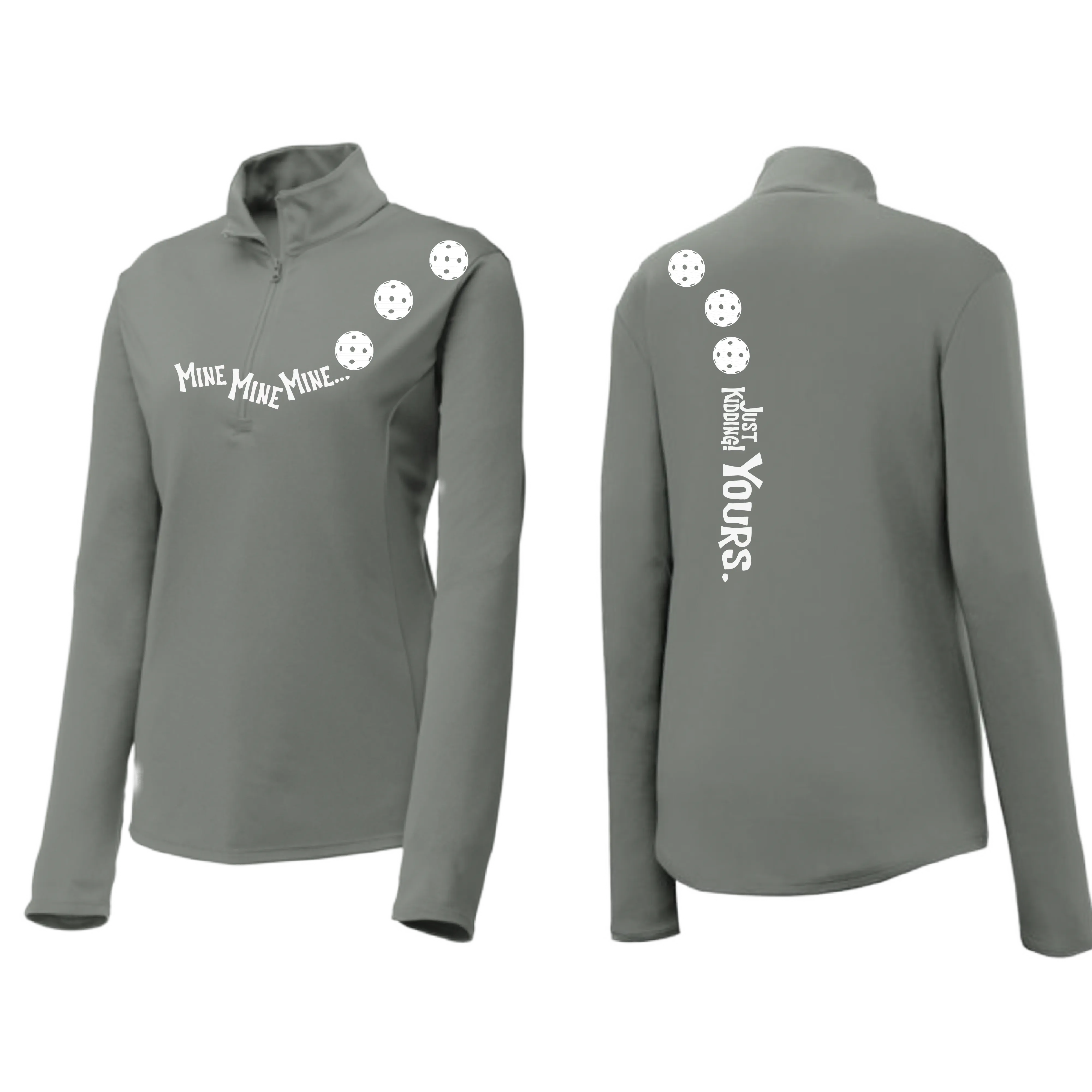 Mine JK Yours (Pickleball Colors Patriotic Stars White or Purple) | Women's 1/4 Zip Pickleball Pullover | 100% Polyester