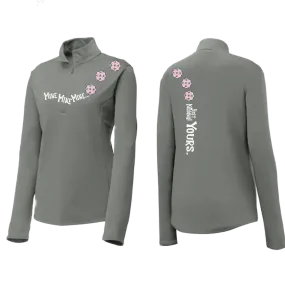 Mine JK Yours (Pickleball Colors Patriotic Stars White or Purple) | Women's 1/4 Zip Pickleball Pullover | 100% Polyester