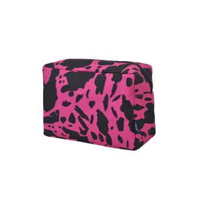 Neon Cow Hot Pink NGIL Large Cosmetic Travel Pouch