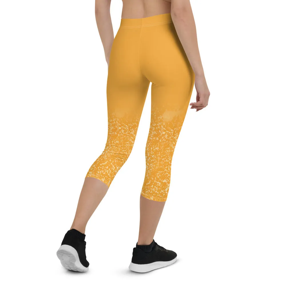 Orange Speckle Capri Leggings