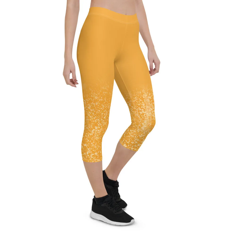 Orange Speckle Capri Leggings