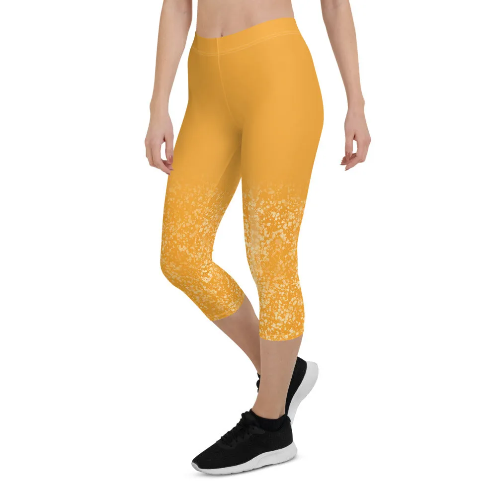 Orange Speckle Capri Leggings