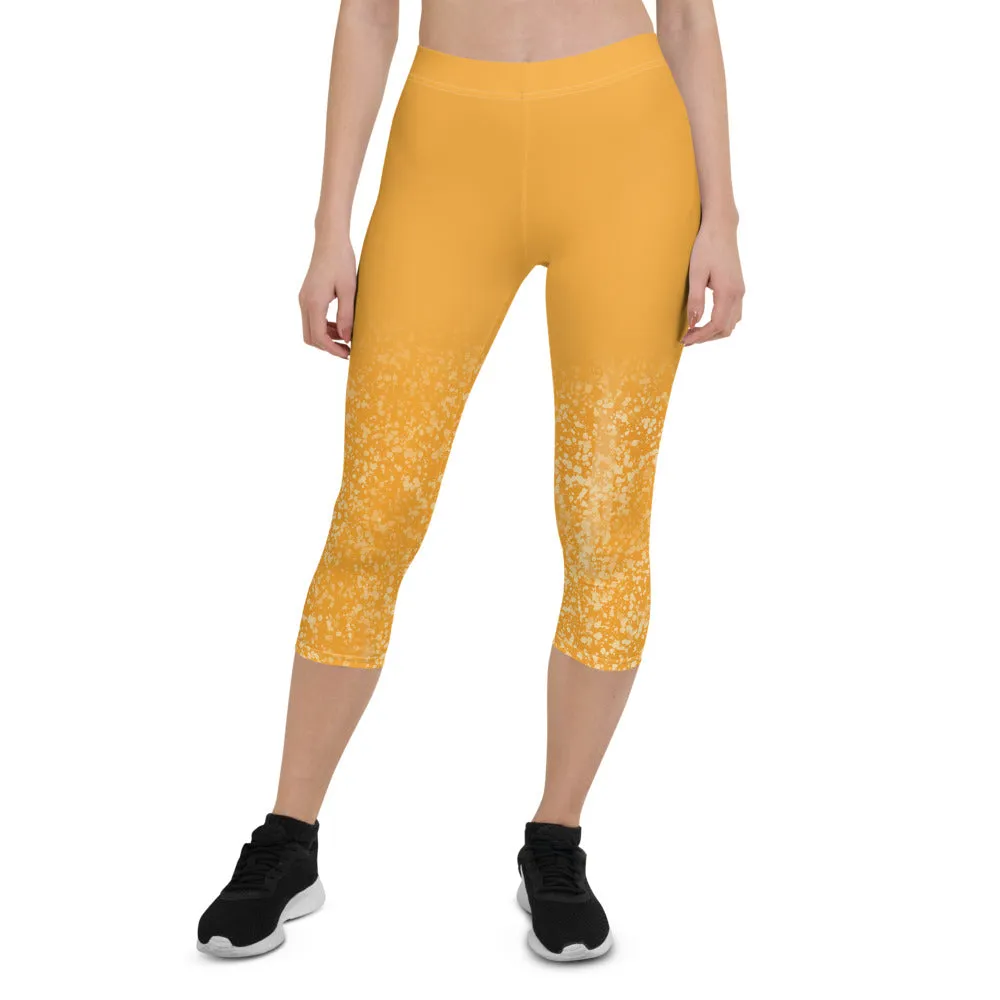 Orange Speckle Capri Leggings