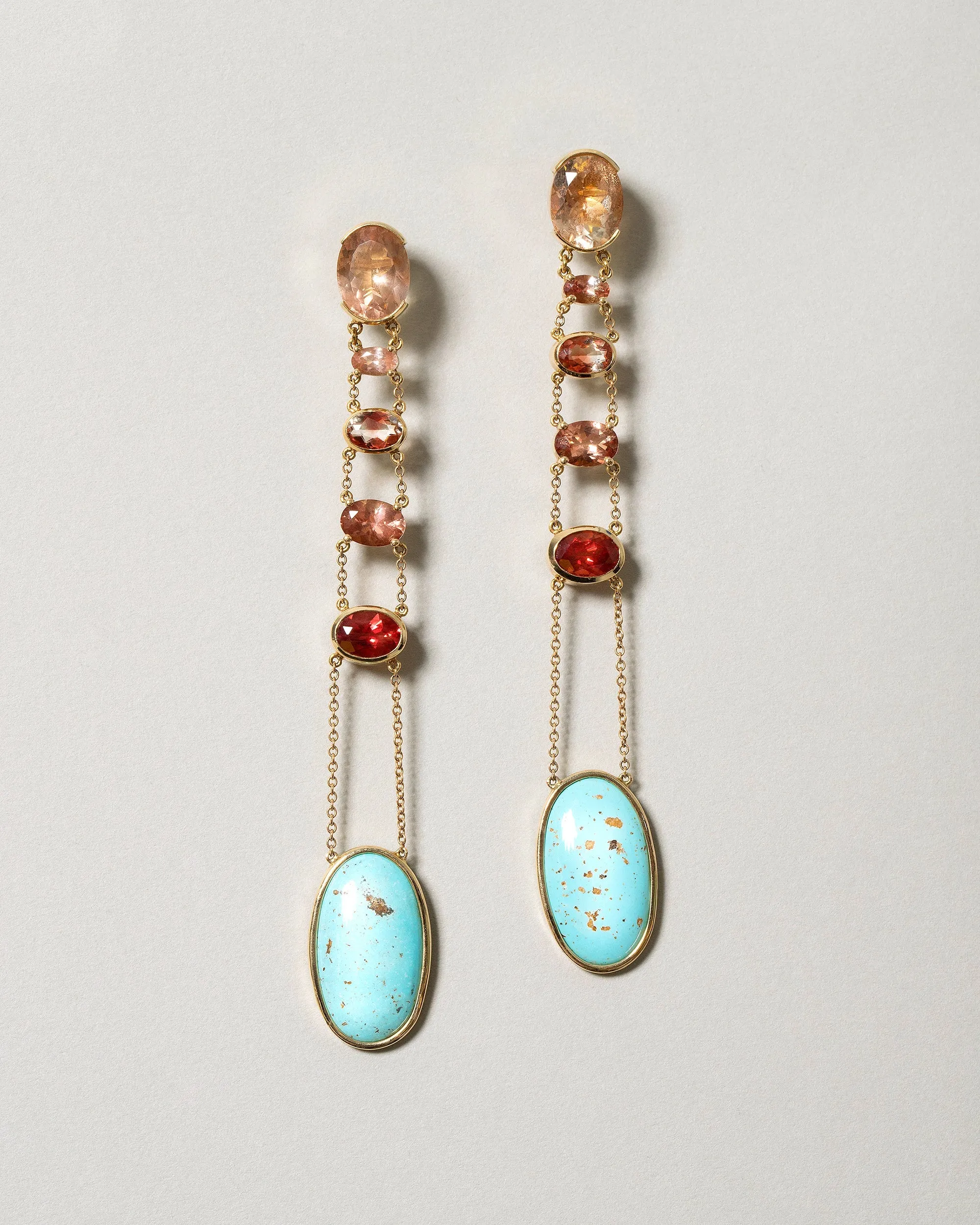 Oregon Sunstone & Persian Turquoise Earrings