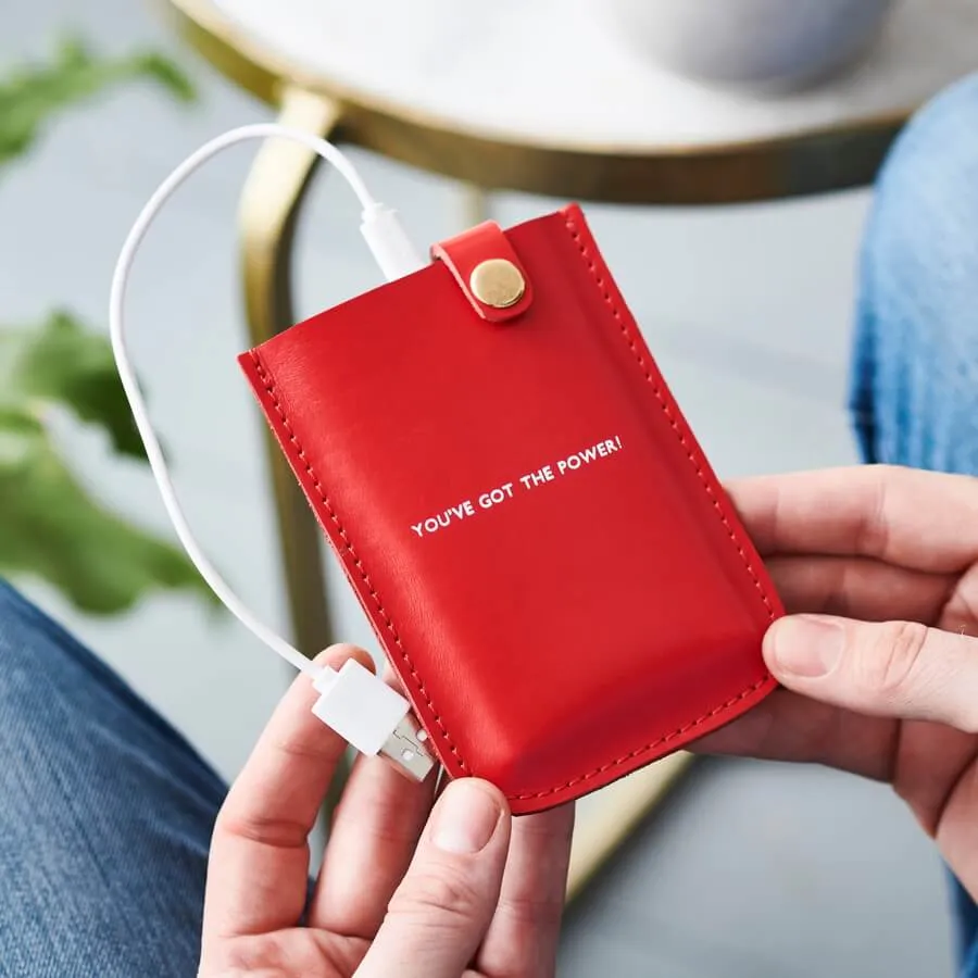 Personalised Leather Power Pack