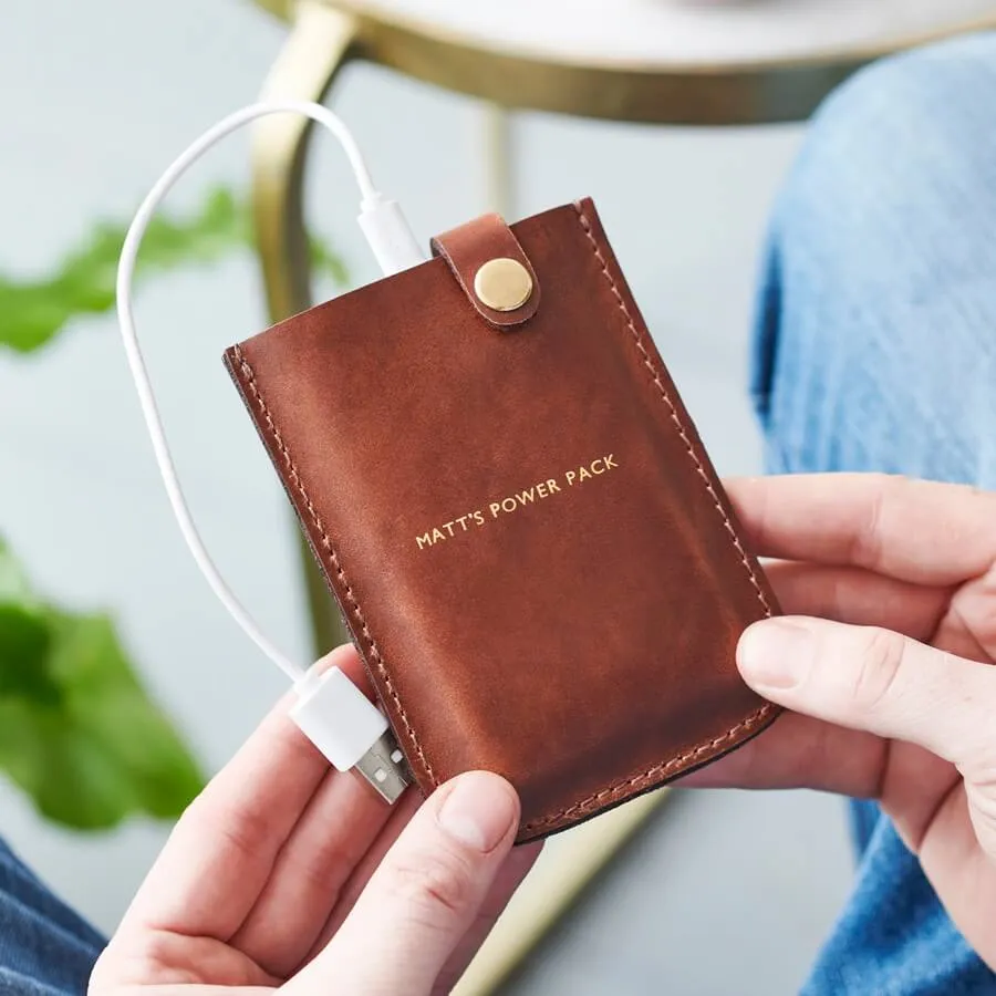 Personalised Leather Power Pack