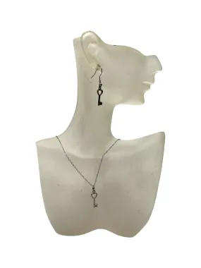 Pewter Heart Key Necklace and Earring Set: A Charming and Meaningful Gift