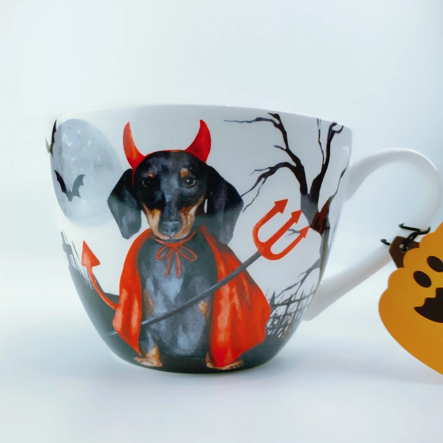 Portobello By Design 'Little Devil' Dachshund Dog Bone China XL Coffee Mug Tea Cup 20 oz