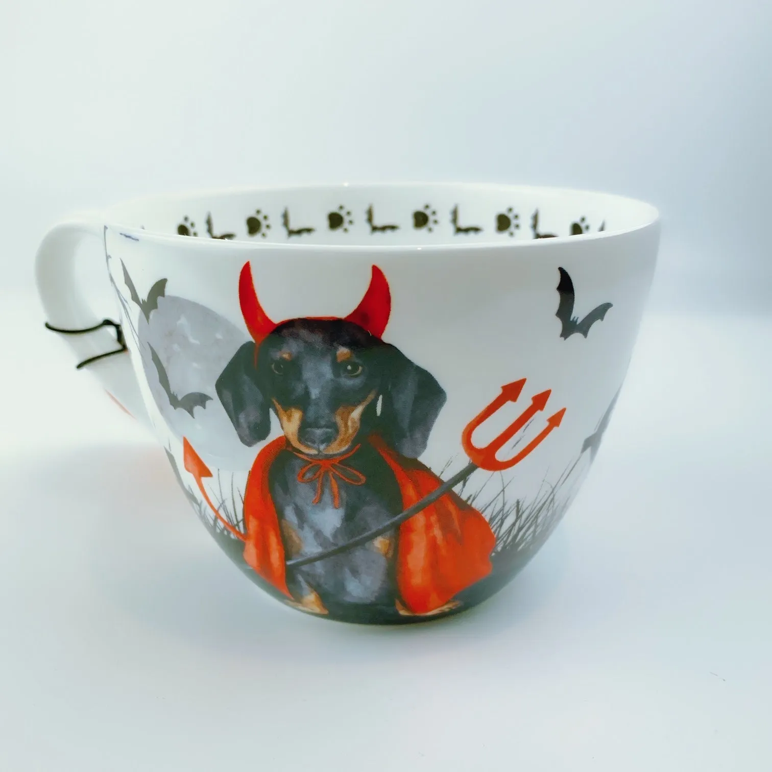 Portobello By Design 'Little Devil' Dachshund Dog Bone China XL Coffee Mug Tea Cup 20 oz