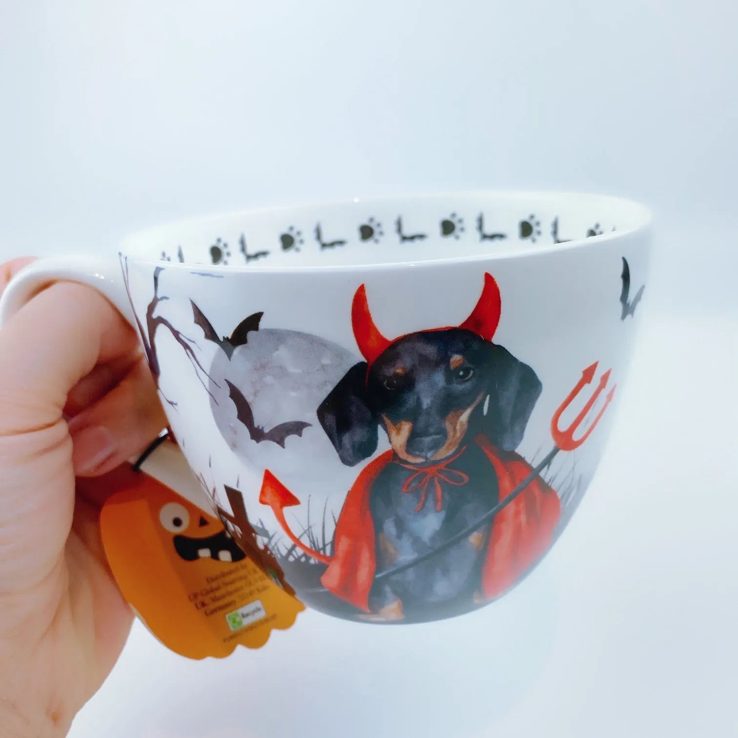 Portobello By Design 'Little Devil' Dachshund Dog Bone China XL Coffee Mug Tea Cup 20 oz