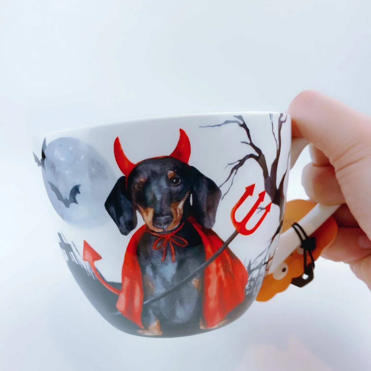 Portobello By Design 'Little Devil' Dachshund Dog Bone China XL Coffee Mug Tea Cup 20 oz