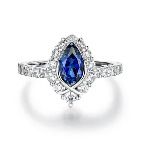 "ENDLESS BLUE" Pear Shaped Sapphire Ring