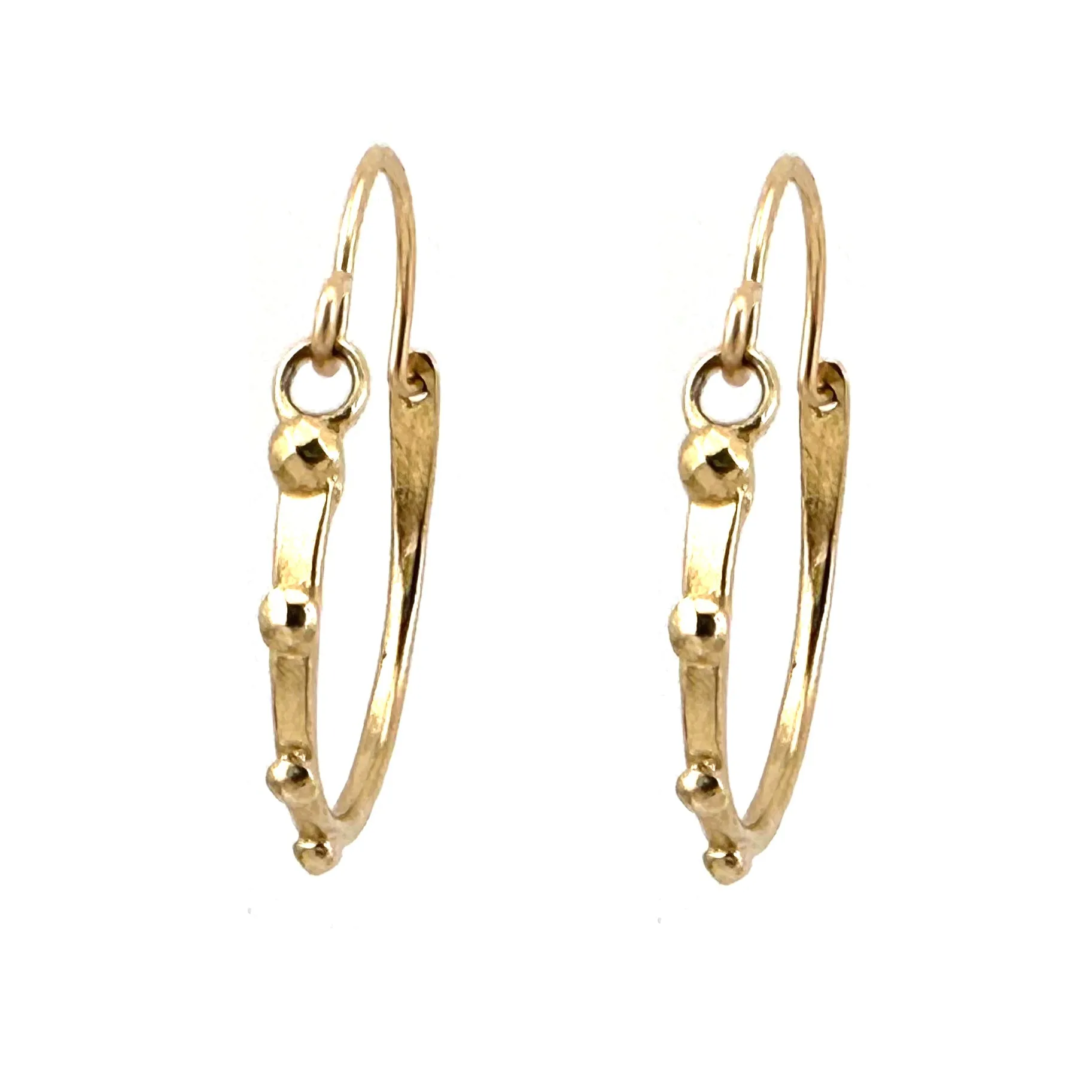 RIVETED Midi Hoops - 10k Gold