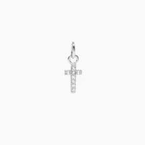 Roma Cross CZ Charm (Silver)