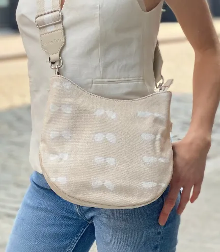 Stone Shibori Mini City Bag with Tan and Cream Strap Only $28   FREE Strap (a $118 value)