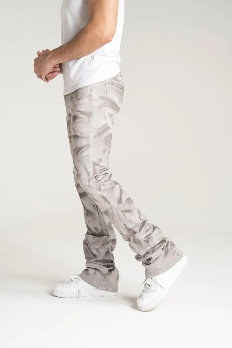 Taker Stretch Stacked Pant with Special Wash Effect (Grey)