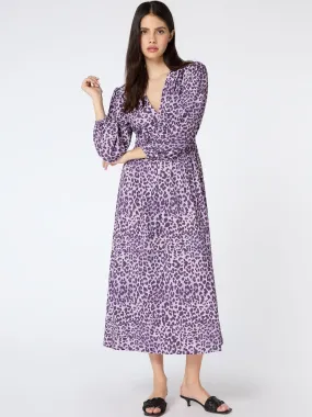 Talia Dress in Purple Cheetah Print