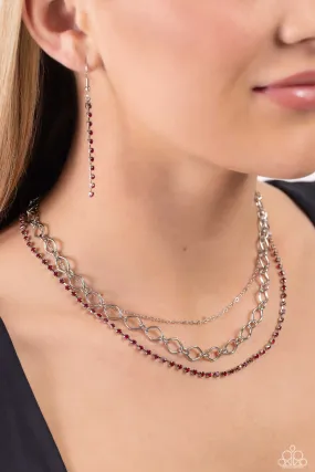 Tasteful Tiers Red-Necklace