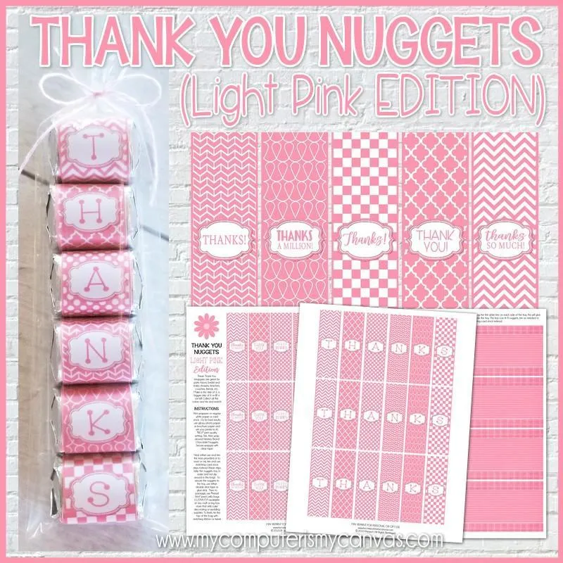 Thank You Nugget {Light Pink Edition} PRINTABLE