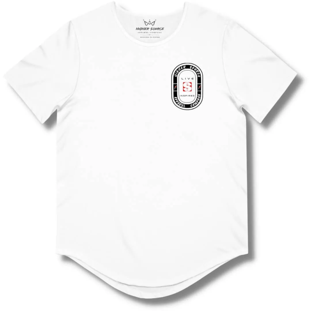 The Workers Are Few Curved Hem T Shirt - White - Black / Red