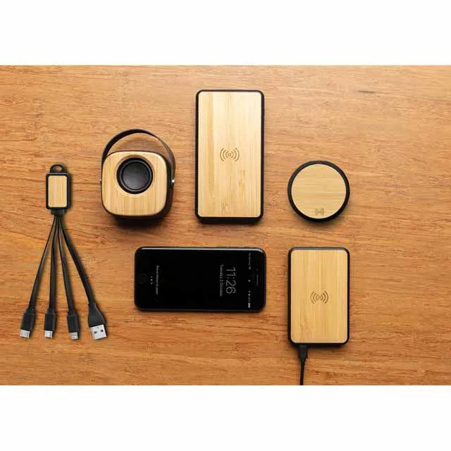 TUZLA - @memorii 5000 mAh Bamboo Wireless Powerbank (Anti-microbial)