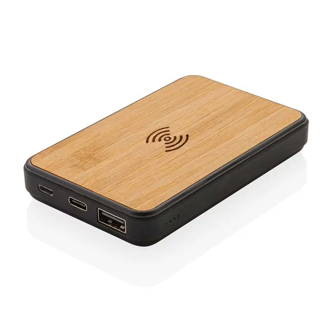 TUZLA - @memorii 5000 mAh Bamboo Wireless Powerbank (Anti-microbial)