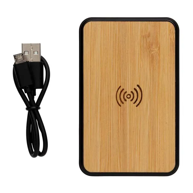 TUZLA - @memorii 5000 mAh Bamboo Wireless Powerbank (Anti-microbial)