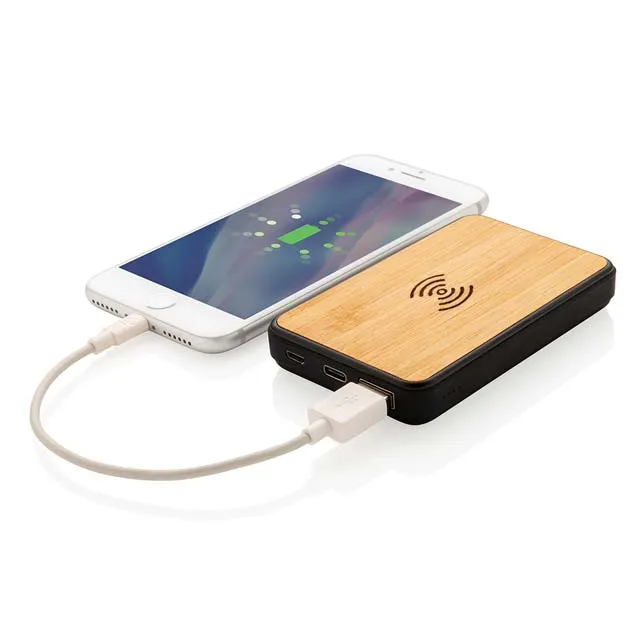 TUZLA - @memorii 5000 mAh Bamboo Wireless Powerbank (Anti-microbial)