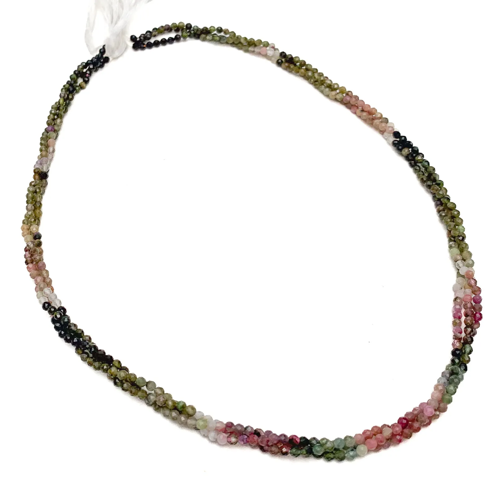 Watermelon Tourmaline 2mm Faceted Rounds Bead Strand