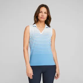 Women's MATTR Stripe Sleeveless Golf Polo